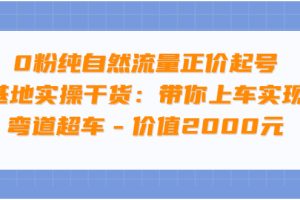 (3584期)0粉纯自然流量正价起号基地实操干货:带你上车实现弯道超车