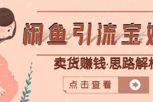 （2709期）闲鱼引流宝妈粉+卖货赚钱 一个月收益30000+（实操视频教程）