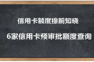 (1306期)2020超级实用最新养卡提额技术黑科技+6家行信用卡预审批出额度方法