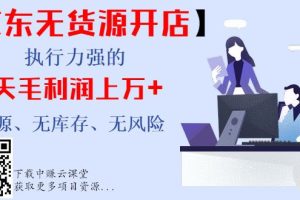 （999期）【京东无货源开店】执行力强的每天毛利润上万+无货源、无库存、无风险