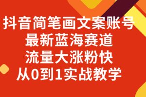 （8100期）抖音简笔画文案账号，最新蓝海赛道，流量大涨粉快，从0到1实战教学