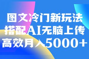 （8098期）图文冷门新玩法，搭配AI无脑上传，高效月入5000+
