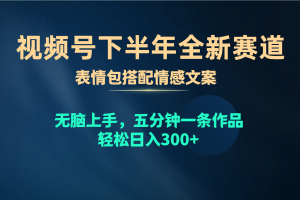 (10267期)视频号下半年全新赛道,表情包搭配情感文案 无脑上手,五分钟一条作品…