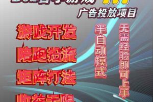 (16175期)抖音小游戏广告推广项目,2025最新实测落地,单日收益300+