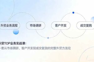 (17324期)外贸TOP业务实战课:一套从市场调研、客户开发到成交复购的完整外贸方法论