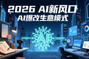 (17478期)2026年AI创富新风口,用人工智能爆改你的生意模式,从短视频到直播全面降本增效抢占先机
