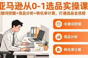 (17567期)亚马逊从0-1选品实操课(更新3月):关键词挖掘+竞品分析+转化率计算,47节打通选品全流程