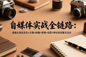 (17586期)自媒体实战全链路:掌握从商业定位→文案→拍摄→剪辑→运营→转化的完整方法论