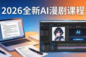 (17893期)2026全新AI漫剧课程:覆盖创作全链路,教你写作分镜剪辑配音一站式打造漫剧作品