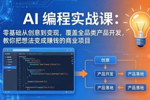 (17895期)AI编程实战课-第三期-更新:零基础从创意到变现,覆盖全品类产品开发,把想法变成赚钱的项目