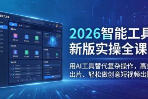 (18005期)2026智能工具新版实操全课:用AI工具替代复杂操作,高效出片、轻松做创意短视频出圈